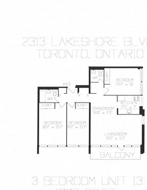 3 bedroom, 1.5 bath with a balcony